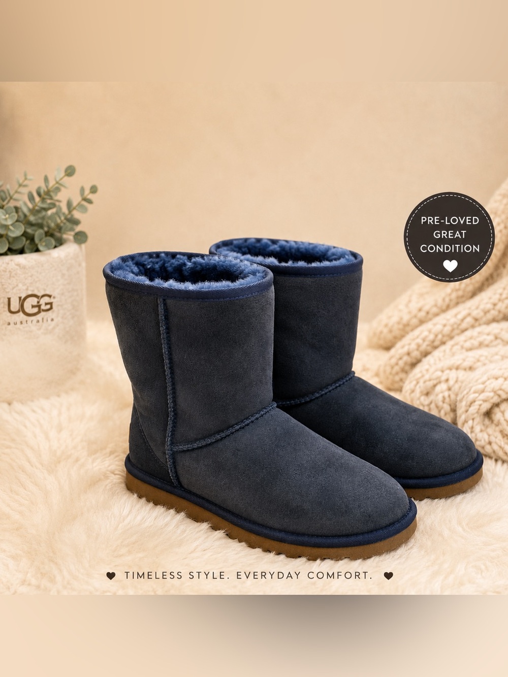 ❄️ UGG Classic Boots – Navy Blue ❄️
✨ Authentic UGG • Cozy • Winter Essential